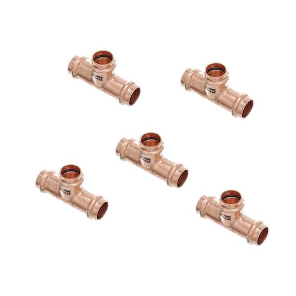 ProPress 1 in. x 3/4 in. x 1 in. Press Copper Reducing Tee Fitting (5-Pack)