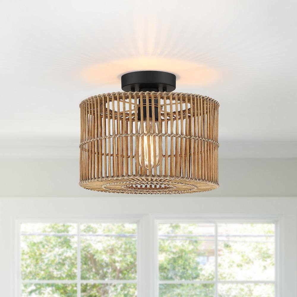 basket weave flush mount light