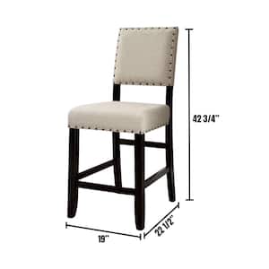 Sania II Antique Black and Beige Transitional Style Counter Height Chair