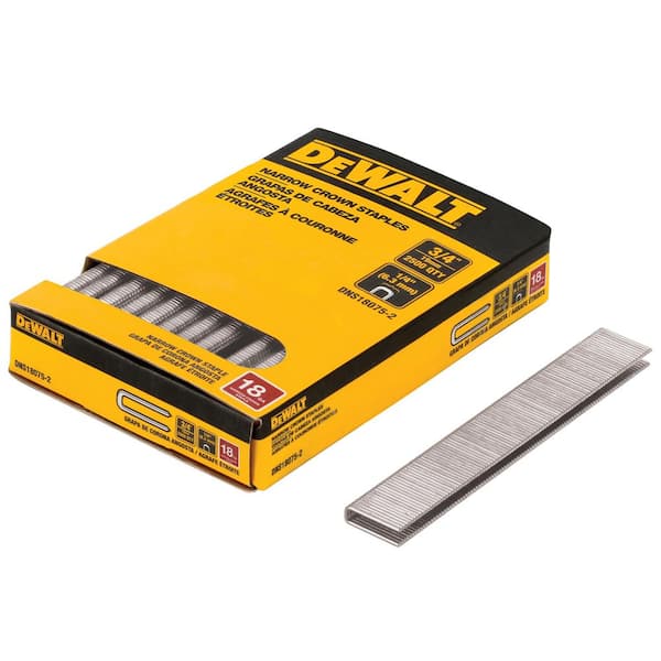 DEWALT 1/4 in. x 3/4 in. x 18-Gauge Crown Staples (2500 Pieces)