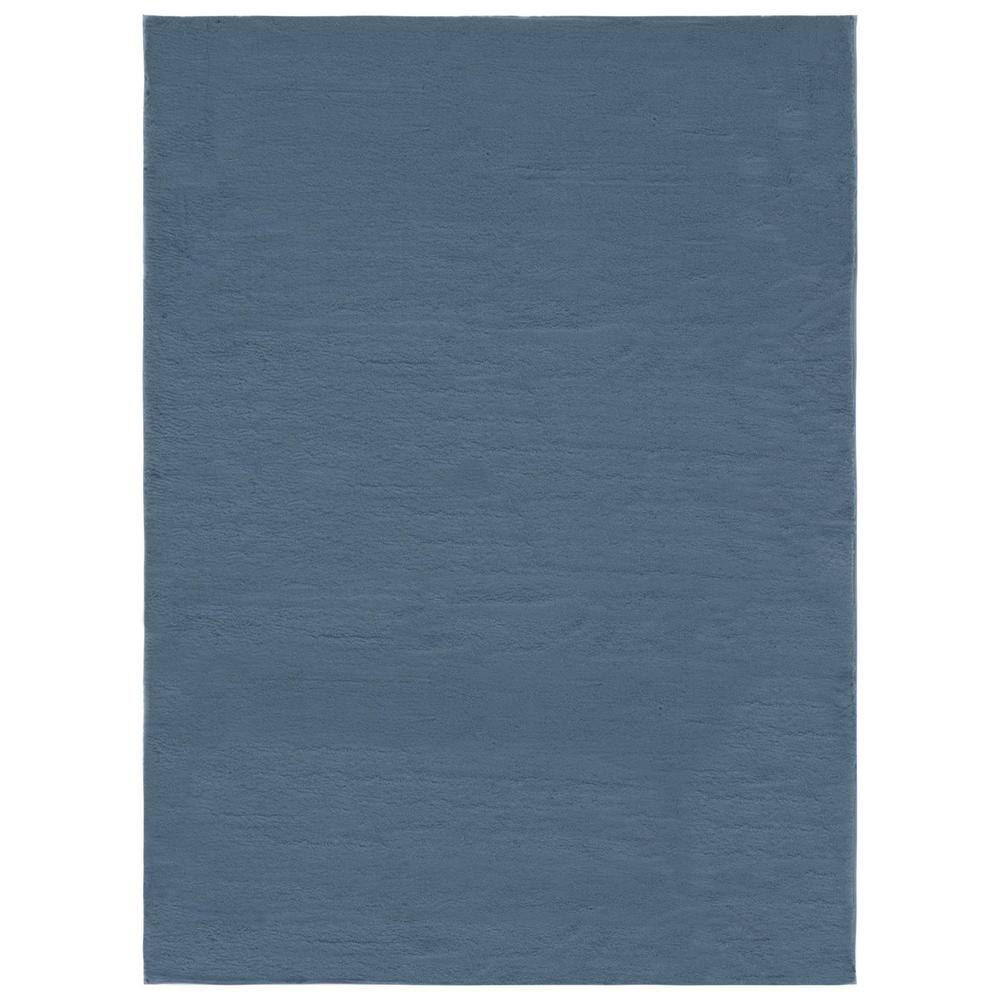 Faux Rabbit Fur Gray Doormat 2 ft. x 3 ft. Indigo Solid Flokati Area Rug price history on PriceWatchPro