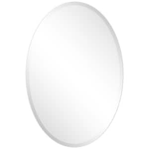 Frameless Beveled Oval Wall Mirror(Product Width in.24 x Product Height in.36)