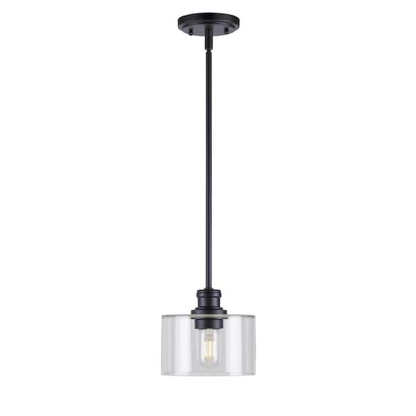 Unbranded Zane 1-Light Black Pendant with Clear Glass