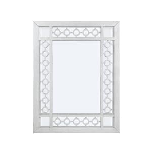 Varian Modern Rectangle Mirror in Mirrored & Antique Platinum Framed 40 x 4