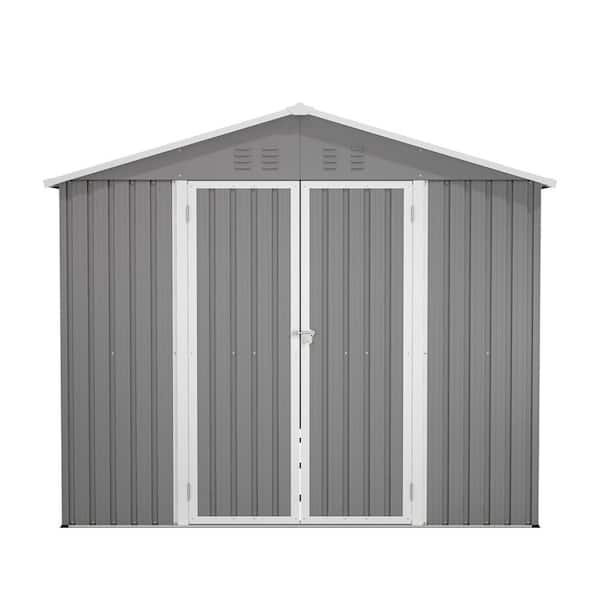 Tozey 10 ft. W x 10 ft. D Silver-Gray Storage Shed Galvanized