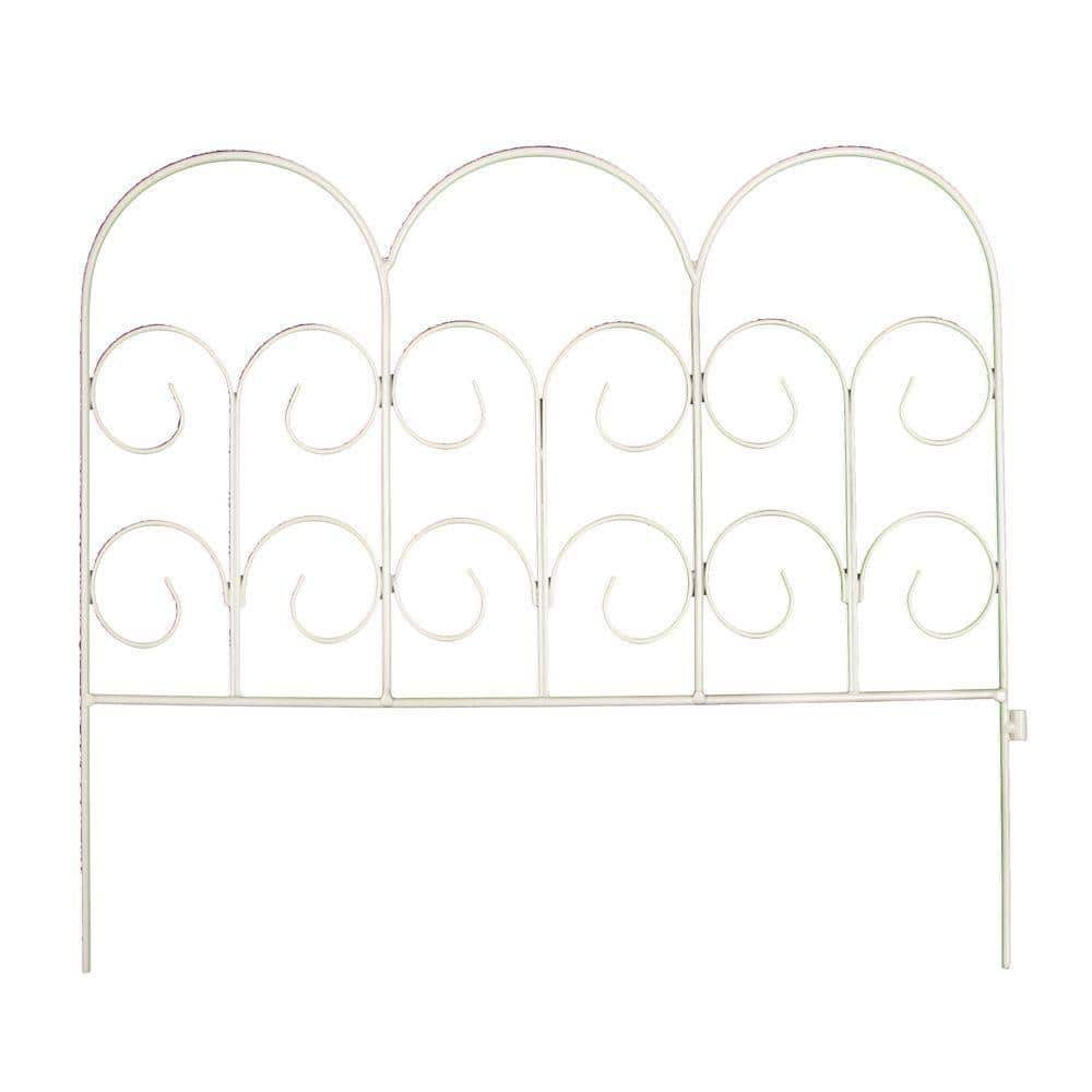 Vigoro Chelsea 16 In H White Wrought Iron Garden Fence