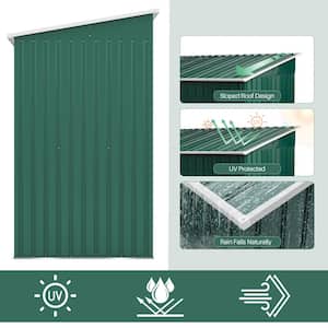 9.1 ft. W x 4.3 ft. D Outdoor Storage Shed, Metal Garden Tool Sheds with Sliding Door and Vents, Green(39.13 sq. ft.)