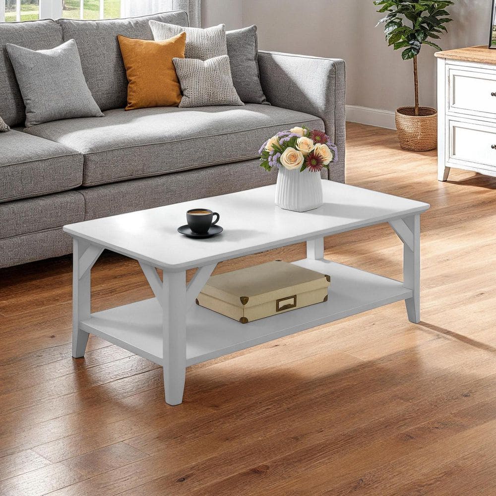 センターテーブル・ローテーブル ACME furniture WINDAN COFFEE TABLE Convenience Concepts Winston 47.25 in. L White Rectangle