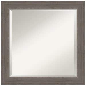Medium Square Alta Brown Grey Beveled Glass Casual Mirror (24.5 in. H x 24.5 in. W)