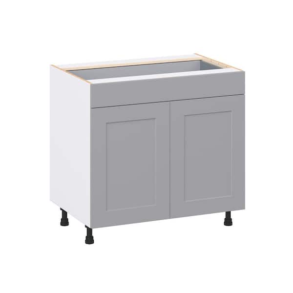 Roseland 36 in. W x 24 in. D x 34.5 in. H Assembled Shaker Base Kitchen Cabinet in Slate Gray with Drawers