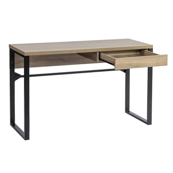 Homy Casa Yedda 47.2 in. Rectangle Brown Solid Wood Table Top Computer ...