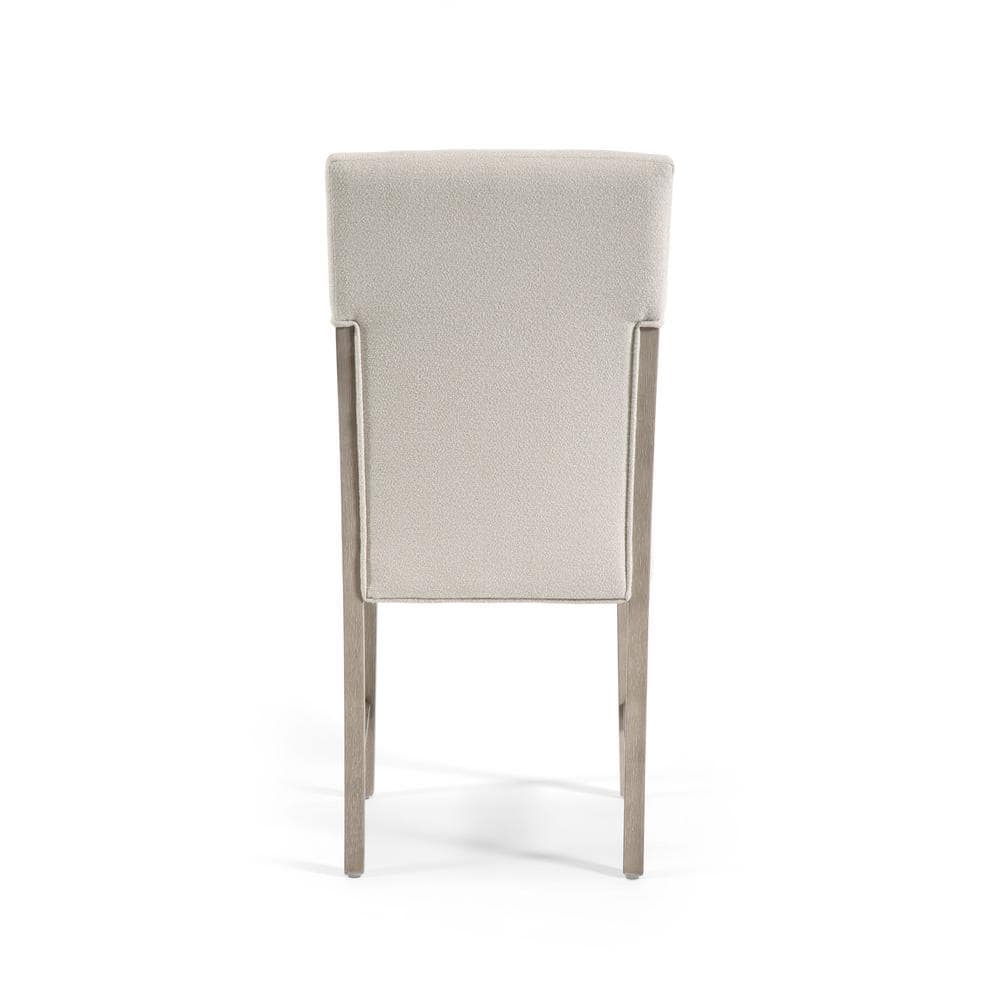 Natural Beige Upholstered Wood Side Chair Set