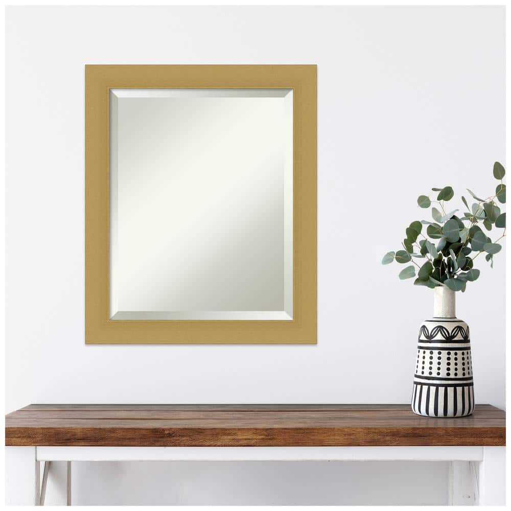 Grace Brushed Gold 19.5 x 23.5 Inch Beveled Wall Mirror