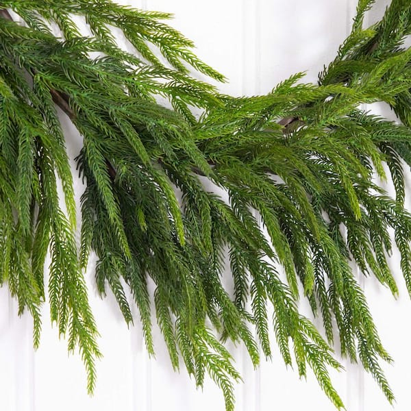 6 ft. Artificial Real Touch Norfolk Island Pine Garland with Natural Look