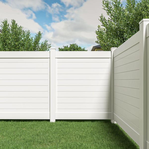 Horizontal Fence 5 in. x 5 in. x 108 in. White Vinyl Corner Post