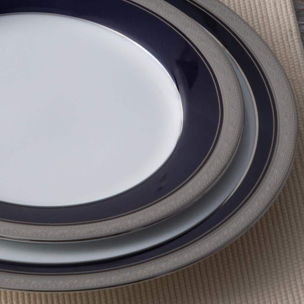 Cobalt Platinum Porcelain 5-Piece Formal Place Setting