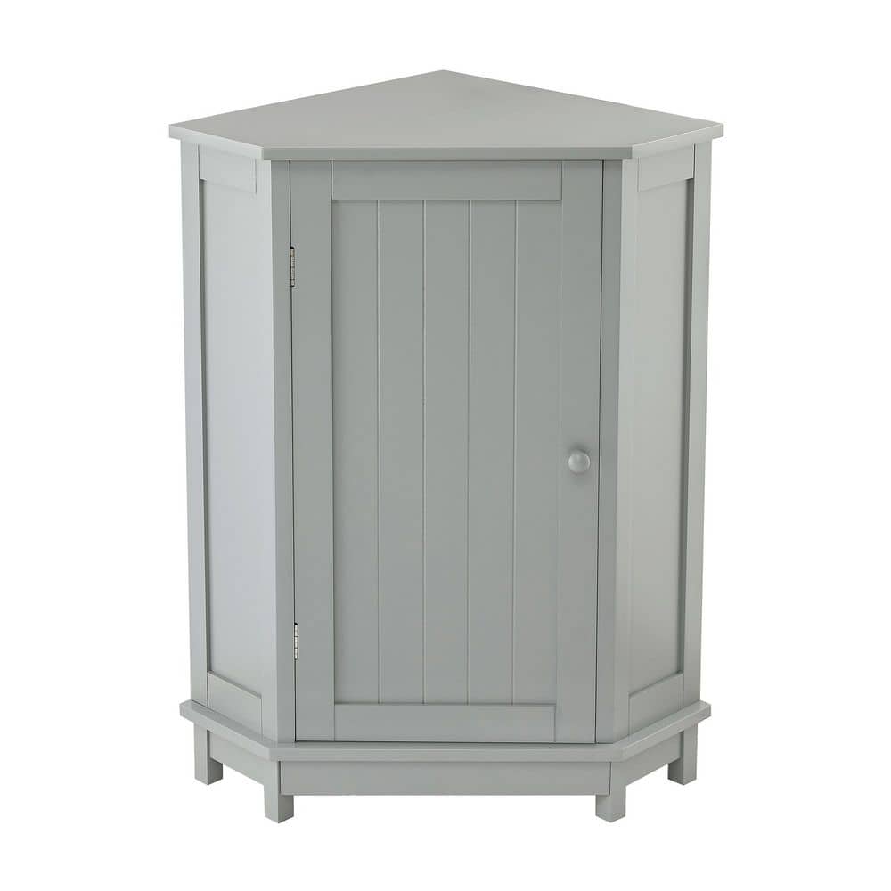 18 in. W x 18 in. D x 31 in. H Triangular Corner Bathroom Linen Cabinet with Adjustable Shelves, Gray price history on PriceWatchPro