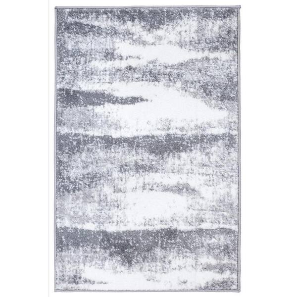 World Rug Gallery Contemporary Abstract Waves Gray 2 Ft. X 3 Ft. Area ...