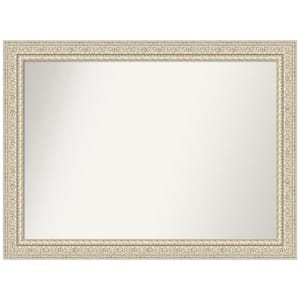 Fair Baroque Cream 43.5 in. W x 32.5 in. H Non-Beveled Wood Bathroom Wall Mirror in Cream