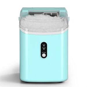 8.5 in. 33 lbs. Portable Nugget Ice Maker with Handle and Soft Chewable Ice in Green