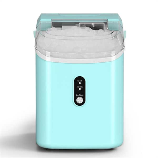 COWSAR 8.5 in. 33 lbs. Portable Nugget Ice Maker with Handle and Soft Chewable Ice in Green