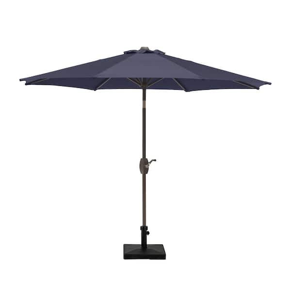 WESTIN OUTDOOR Kingston 9 ft. Market Outdoor Umbrella in Navy Blue with 50 lbs. Concrete Base
