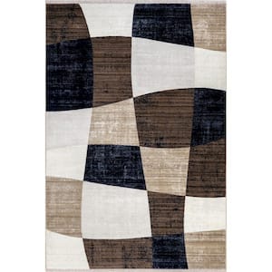 Addilyn Abstract Squared Multicolor 4 ft. x 6 ft. Mid-Century Modern Area Rug