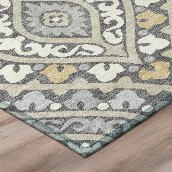 Chantille Machine Washable Indoor/Outdoor Abstract ACN3151 Gray 3 ft. x 4 ft. Area Rug