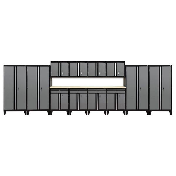 Sandusky 14-Piece Steel Garage Storage System in Black/Charcoal (264 in. W x 79 in. H x 18 in. D)