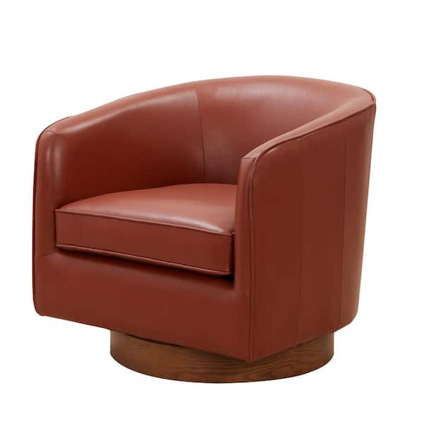 Unbranded Taos Caramel Top Grain Leather Swivel Accent Chair