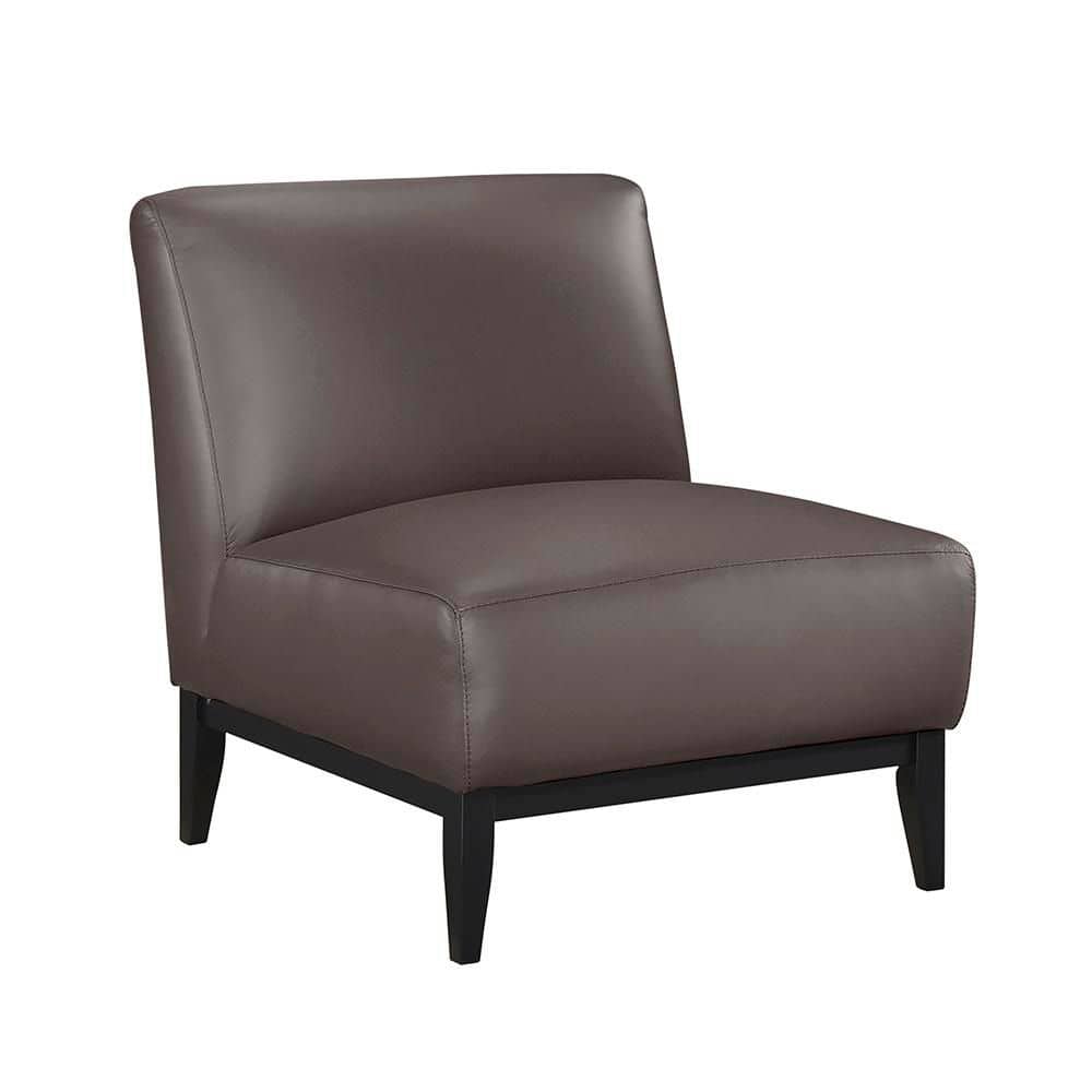 Holland Dark Brown Leather Upholstery Accent Arm Chair price history on PriceWatchPro
