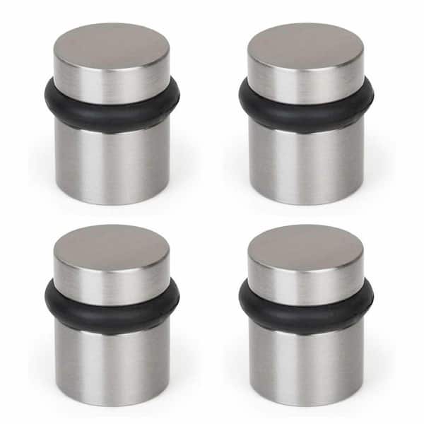 Floor Door Stopper Satin Nickel-4 Pack Quickly Installed Wall Protector and Door Knobs-1.5 in.