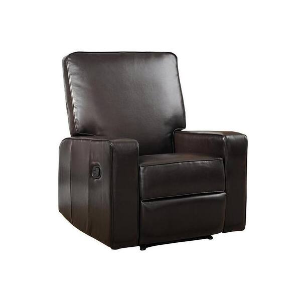 Unbranded Brexley Leather Club Chair Recliner in Espresso