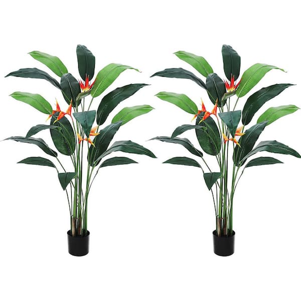 Unbranded 7 ft.(84 in.) Artificial Bird of Paradise Plant Fake Palm Tree Modern Decor Faux Tree in Pot