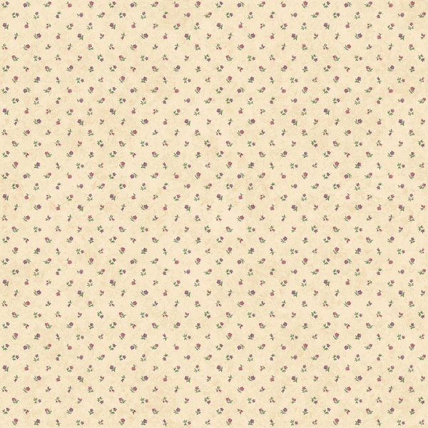 The Wallpaper Company 8 in. x 10 in. Beige Floral Print Wallpaper Sample