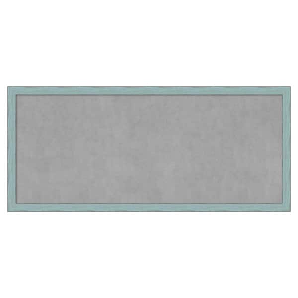 Amanti Art Sky Blue Rustic 50 in. x 22 in. Framed Magnetic Board