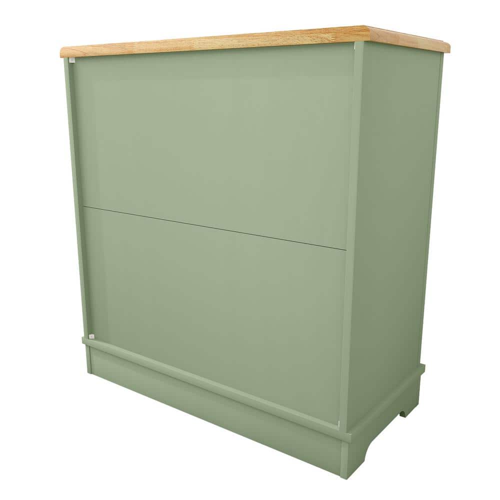 Green Rustic Wood Storage Sideboard Buffet Cabinet