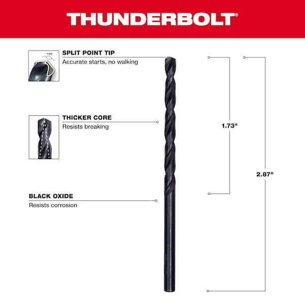 Milwaukee 9/64 in. Thunderbolt Black Oxide Drill Bit 48-89-2715