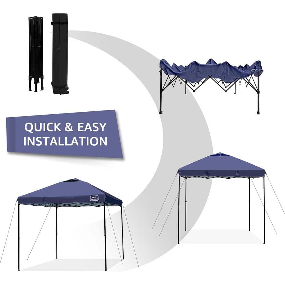 Navy Blue 10x10 Outdoor Pop-Up Canopy Tent with Adjustable Legs