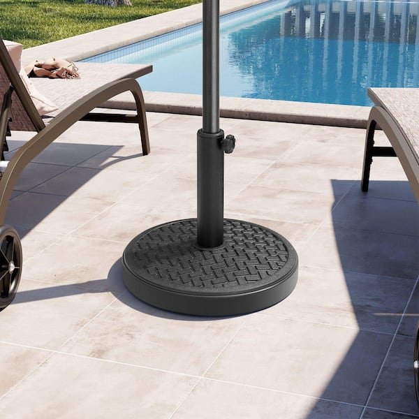 30 lbs. Round Heavy-Duty Patio Umbrella Base Fits 1.4 - 1.9 Inch Diameter Poles Concrete Outdoor Umbrella Stand in Black