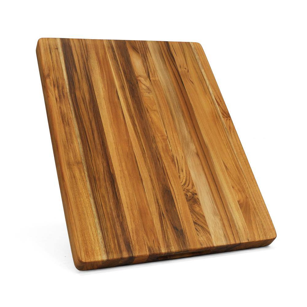 5Piece 18 in. Natural Brown Teak Rectangular Cutting Board Set