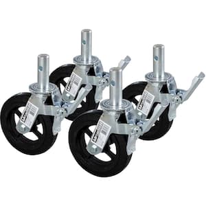 8-inch Heavy-Duty Caster Wheel with Double-Lock Locking Pedal for Metaltech Scaffolding, 4-Pack