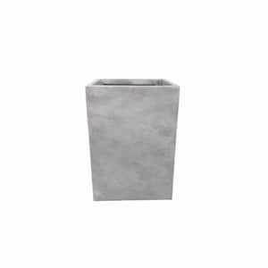 16 in. Tall Natural Concrete Lightweight Modern Square Outdoor Planter