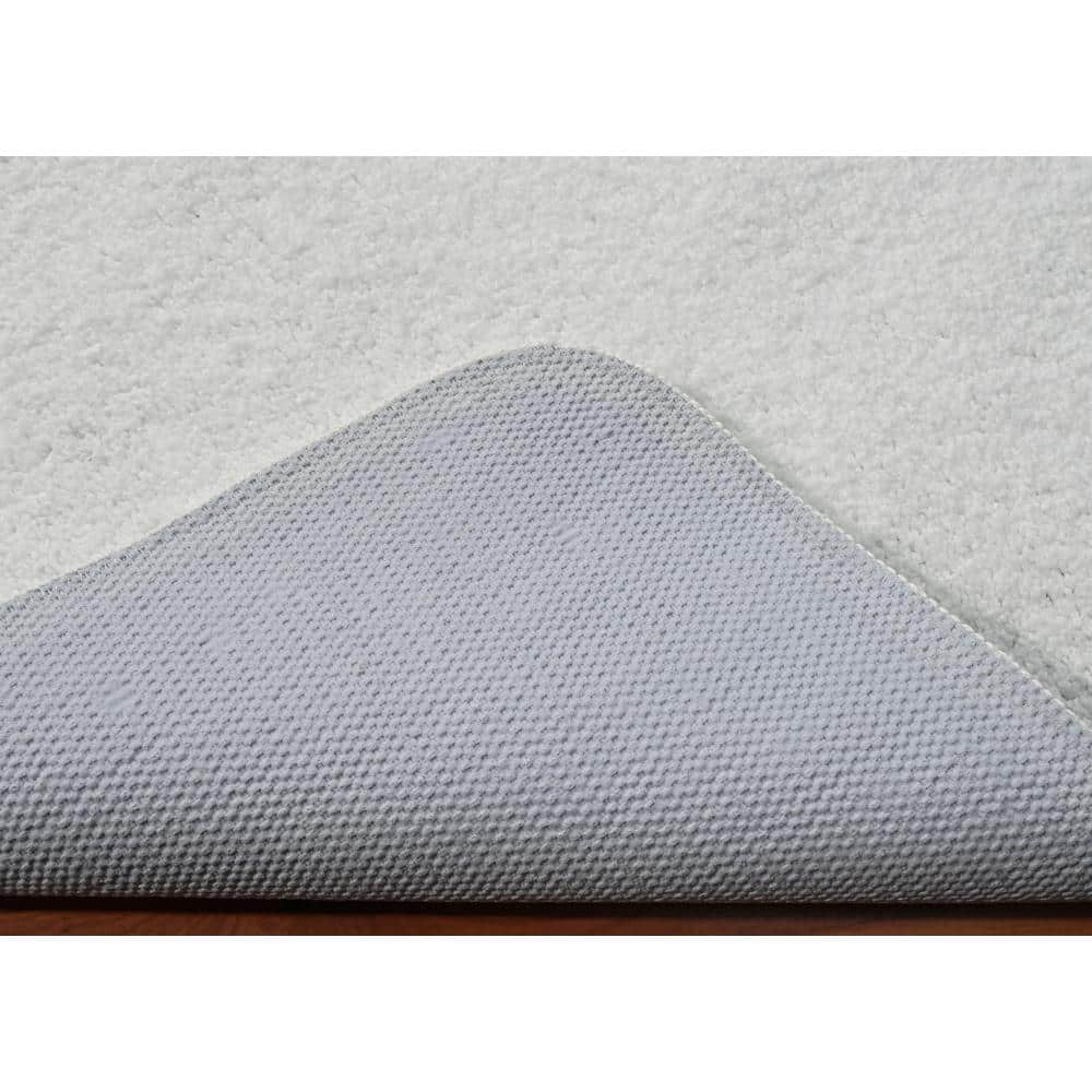 Gramercy White Plush Polypropylene 3-Piece Bath Rug Set