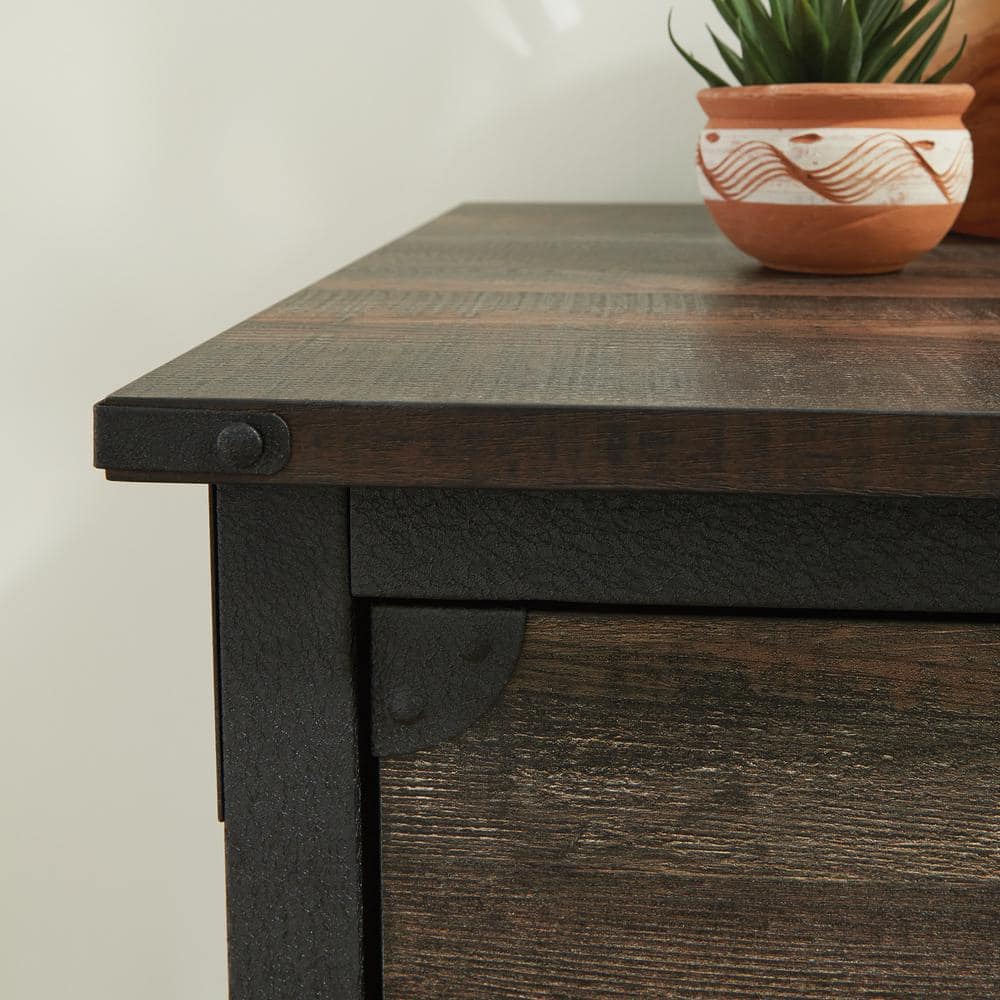 Carbon Oak Industrial 3-Drawer Lockable Filing Credenza