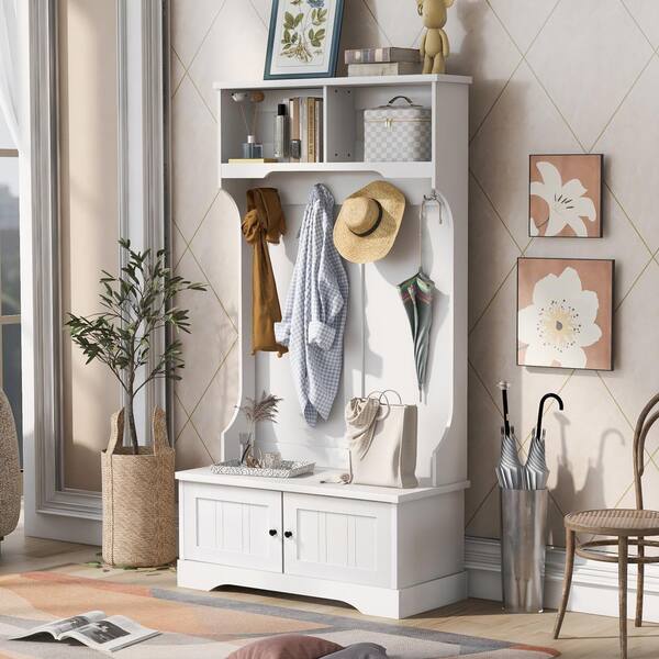 Magnolia oak white discount entryway hall tree