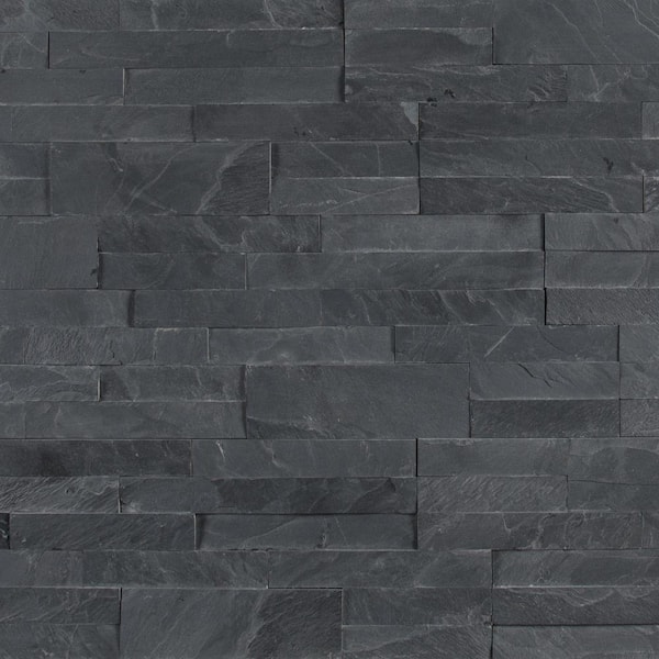 MSI Midnight Ash Veneer Peel and Stick 4 in. x 4 in. Honed Slate Wall Tile - 4 in. x 4 in. Tile Sample