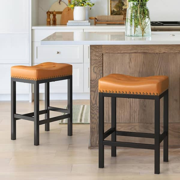 Cushioned backless on sale bar stools