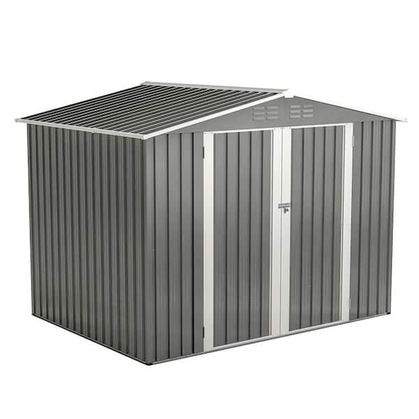 8 ft. W x 6 ft. D Metal Shed with Double Door (48 sq. ft.)