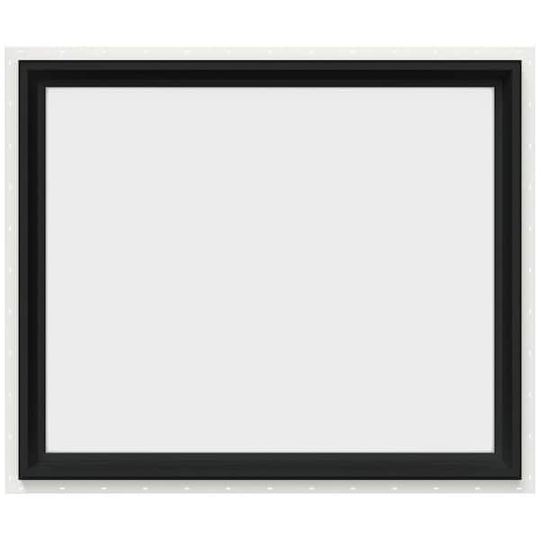 JELD-WEN 36 in. x 30 in. V-2500 Series Bronze Exterior/White Interior FiniShield Vinyl Picture Window w/ Low-E 366 Glass